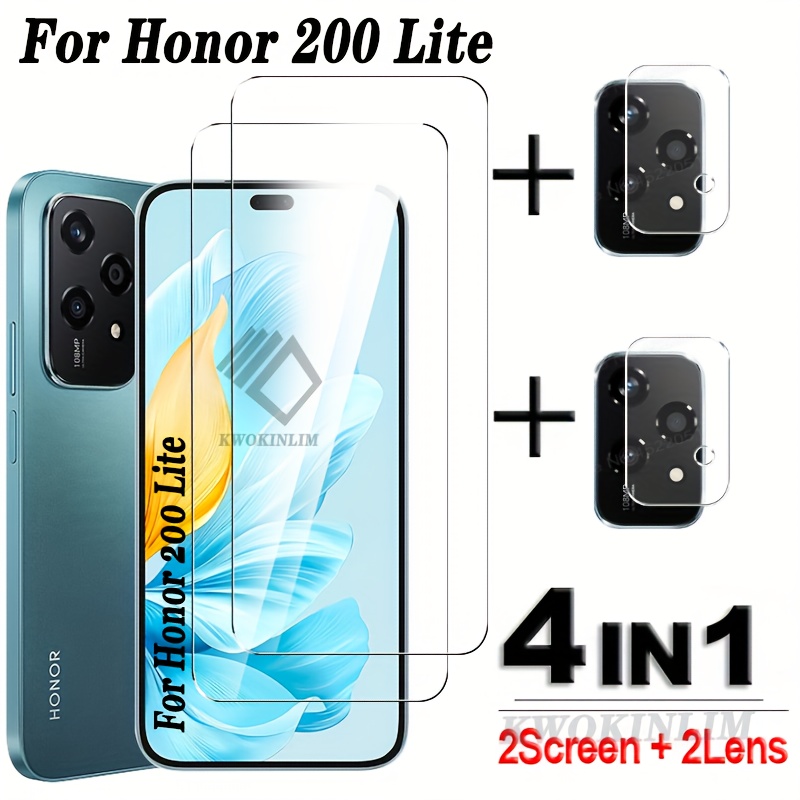 E-shop (2+2) Für Honor 200 Lite Vollschutzfolie für Honor 200 Lite Gehärtetes Glas für Honor 200 Lite Objektivfolie
