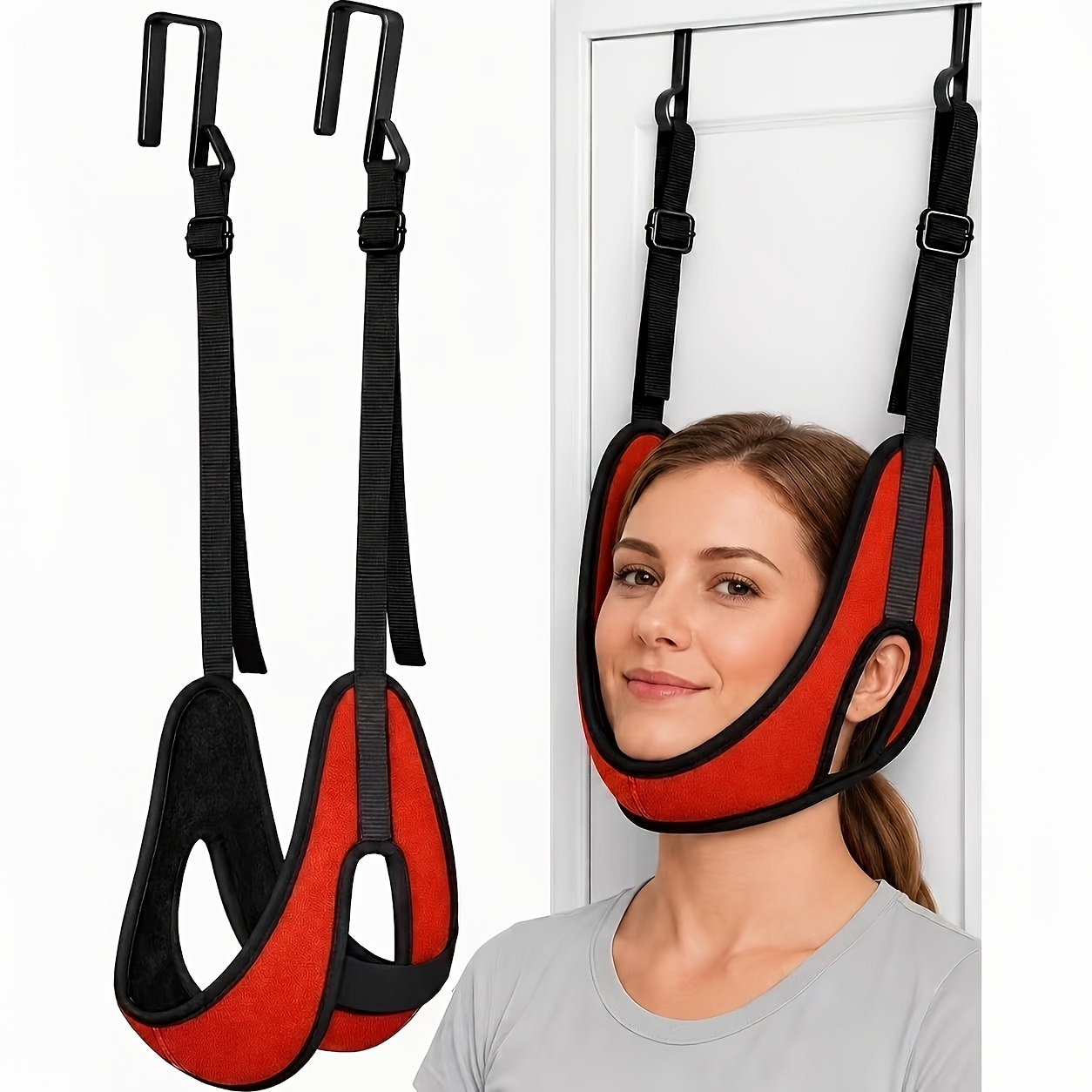 330 Lb Weight Capacity, Upgraded Over-the-door Neck Stretcher Fitness Equipment | Thickened Neck Support, Breathable Design