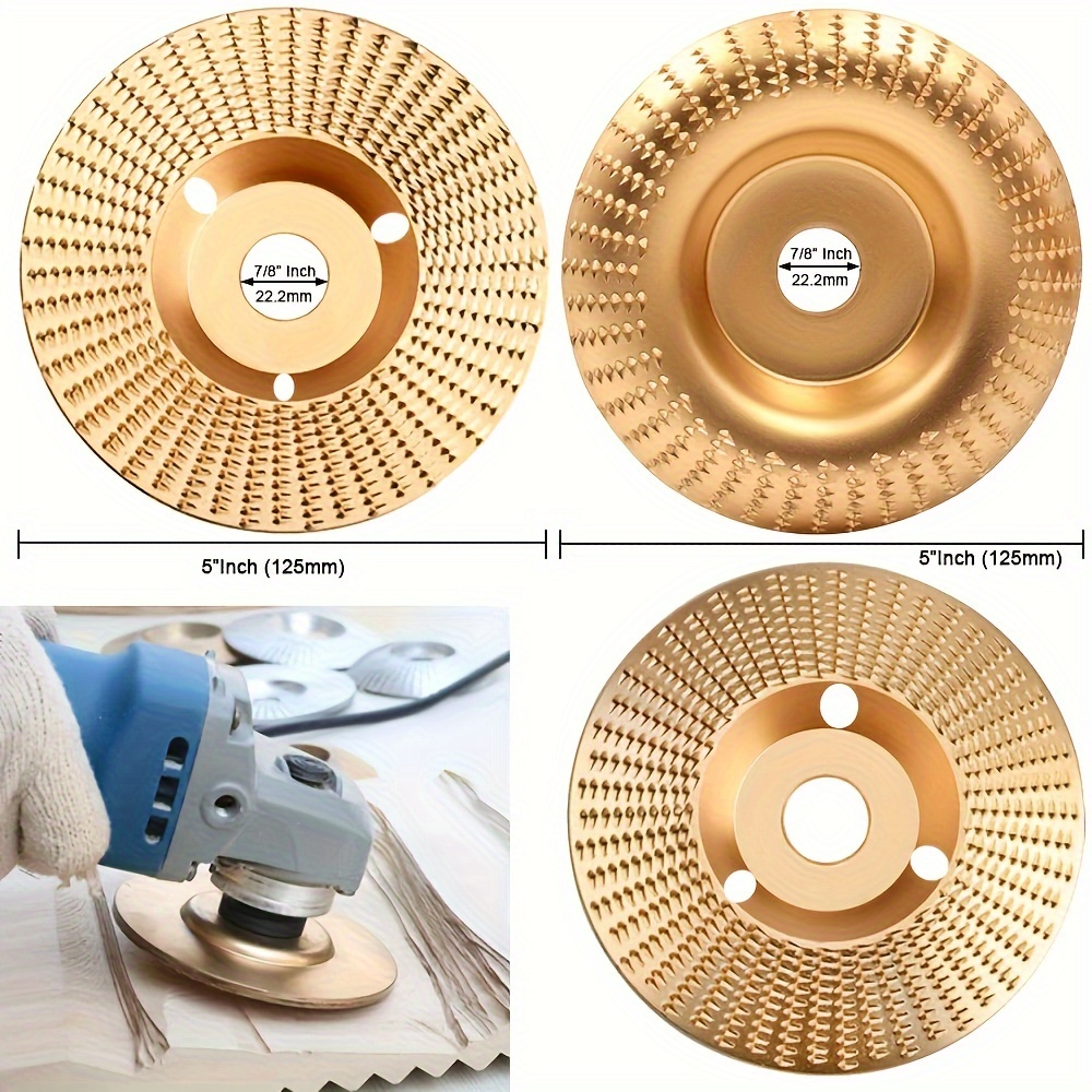 3pcs Sanding Disc Wood Rasp Disc Diameter 125mm x 22.2mm Wood Carbide Grinding Wheel Grinding Wheel Carving Tools Angle Grinder Angle Grinder