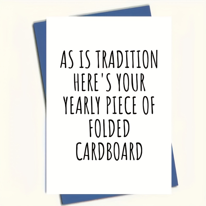 TEMU Funny Birthday Card, Humorous Traditional Folded Cardboard Greeting Card, Christmas Holiday Greeting With Envelope - Warm, Fun, Rude, To Family,