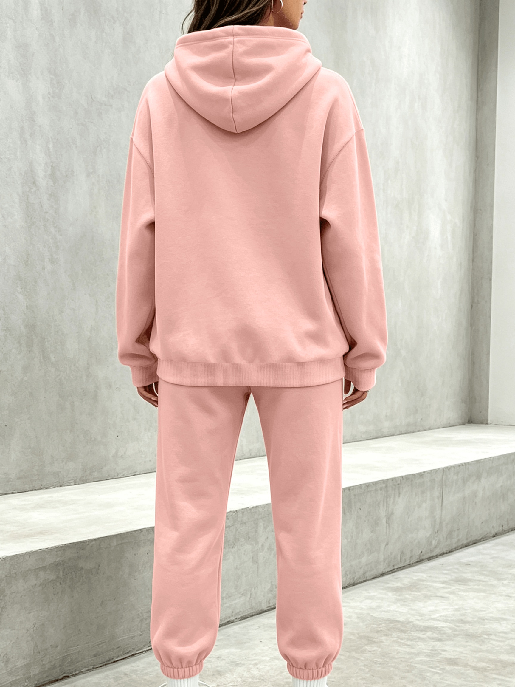 lelale directional 2pcs sports set comfortable hooded sweatshirt and loose long fashion printed autumn winter warm new y2k style warm sports casual set pocketed hooded fleece lined sweatshirt elastic tight waist ankle cinching long 2pcs set