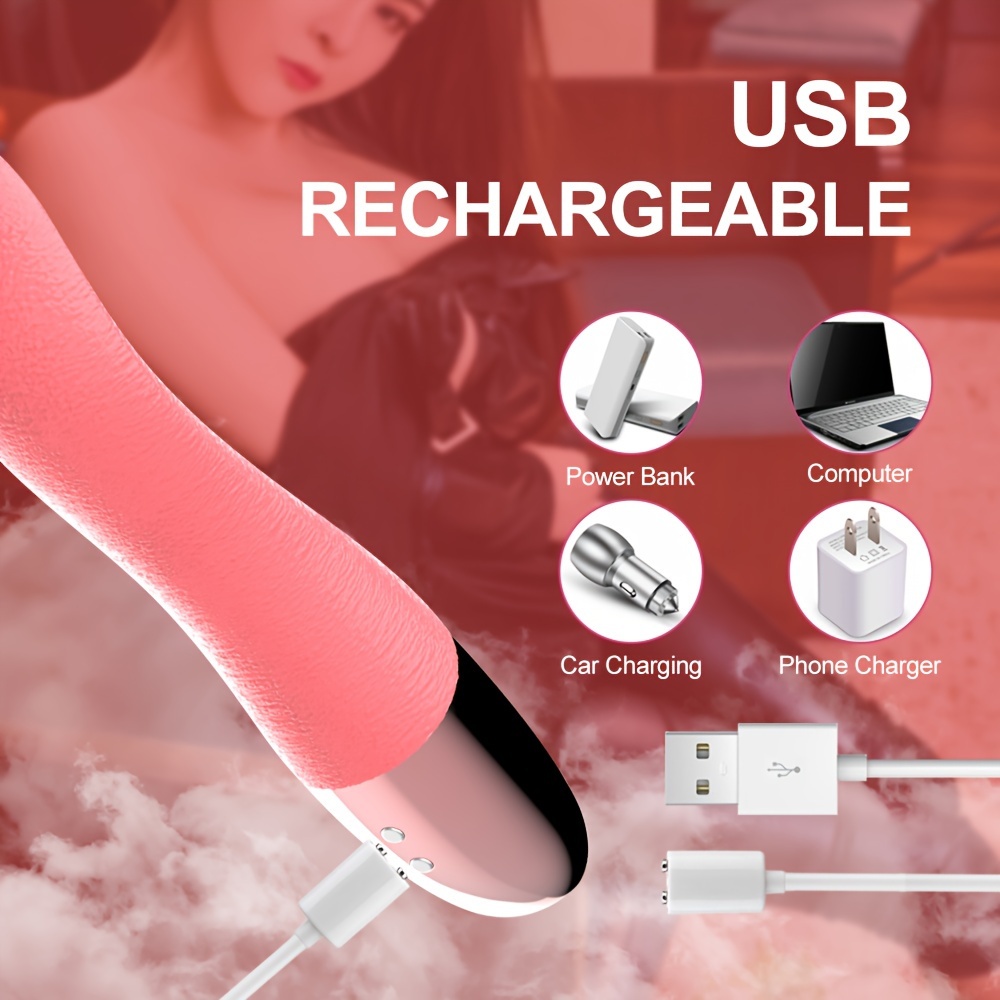 AV Vibrator, Female Sexy Toy, Electric Tongue, 10 Frequency Vibrator, 1-key Heating, Stimulation, Clitoris, Breasts, Teasing Adult Products