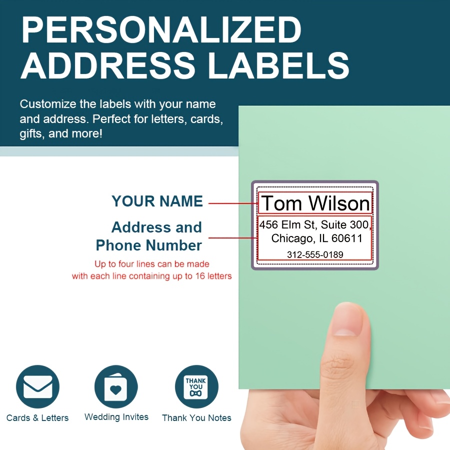 

Customizable Address Labels For Cards, Pp Material, Waterproof Self-adhesive Mailing Stickers With Personalized Name And Phone Number, For Invitations, Gifts, And , Address Labels Personalized