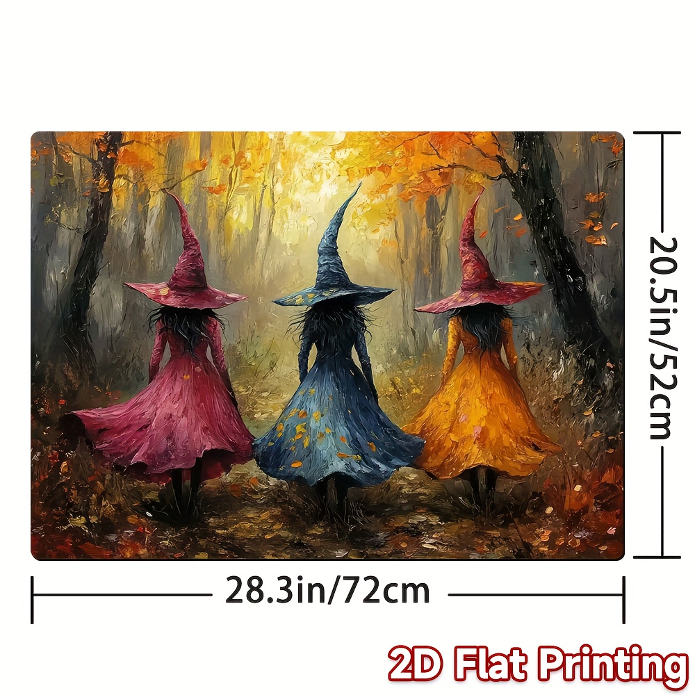 TEMU 1pc Autumn Walk Stove Protector Mat - 2d Flat Printing, Durable Polyester, Mysterious Kitchen Decor With Vibrant Design, Stove And Tabletop