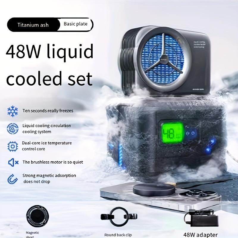 

2-in-1 Water-cooled Radiator Wireless Charger 5 Seconds Quick Cooling Suitable For Computer Mobile Phone Cooling Charging Sustainable Uninterrupted Operation For 72 Hours Usb Chargeable
