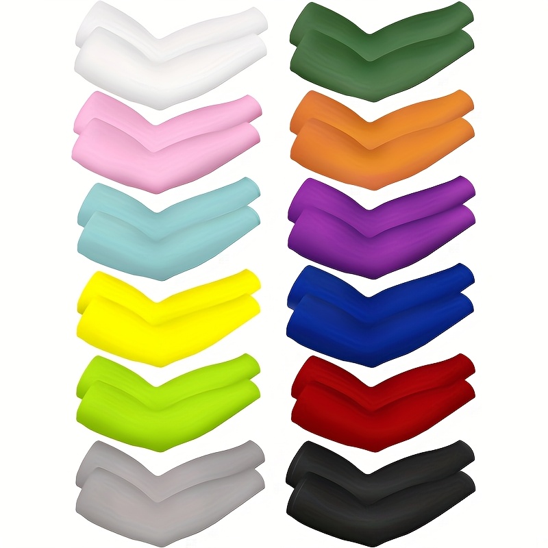 TEMU 12 Pairs Unisex Sleeves Long Arm Sleeves For Women Cooling Arm Cover For Outdoor, Multicolor
