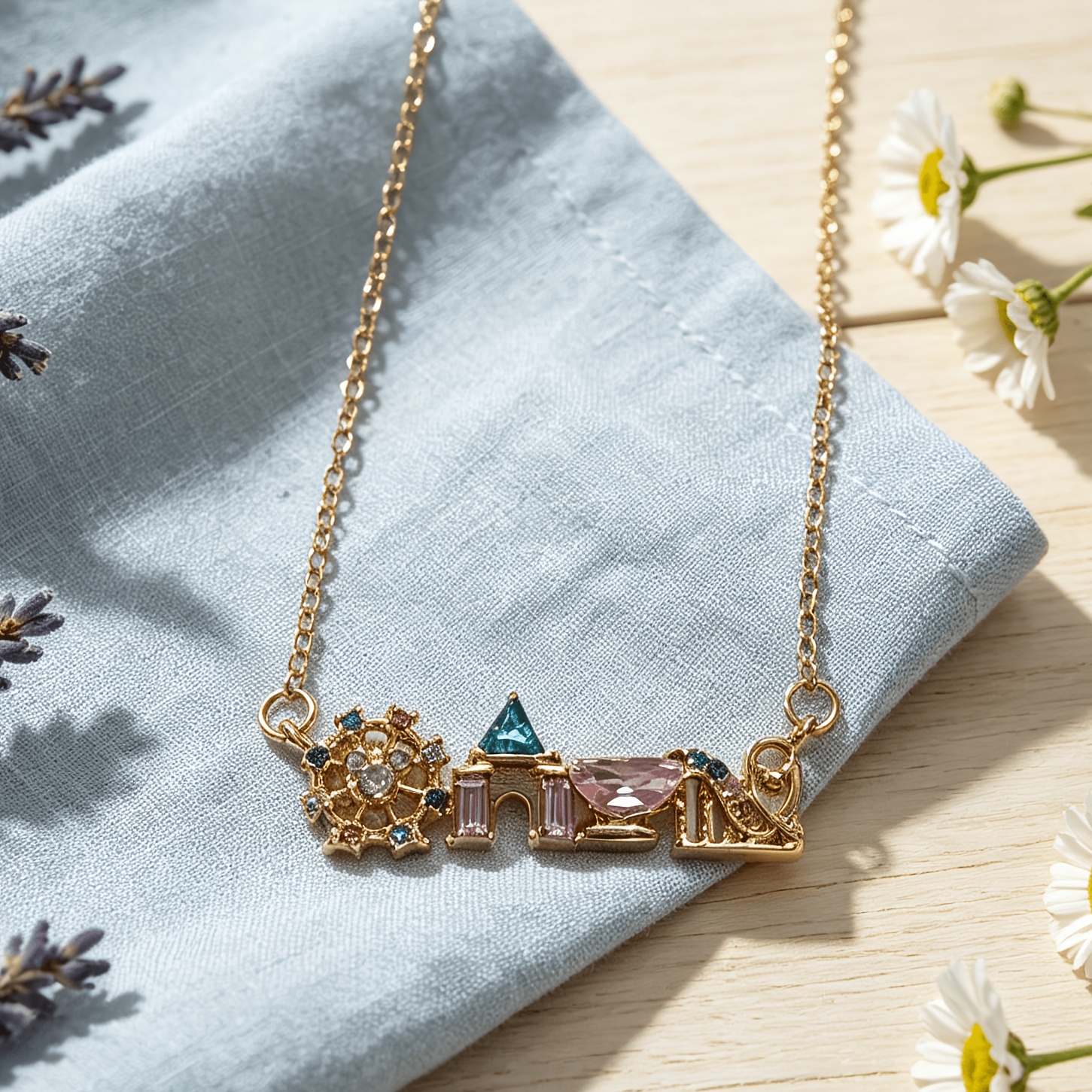 TEMU Collier Parc d' , Doux et Coloré, Design Créatif, Chaîne Clavicule de Luxe Léger et Élégante, Bijou Facile et Décontracté Tendance pour Femmes,