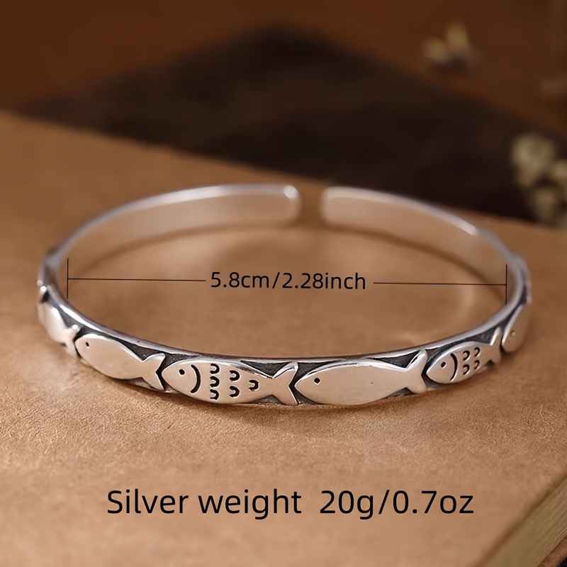 TEMU S925 Pure Silvery Bracelet, Retro Elegant Style, Suitable For Daily Wear And Gifts, Valentine's Day Accessories All Season
