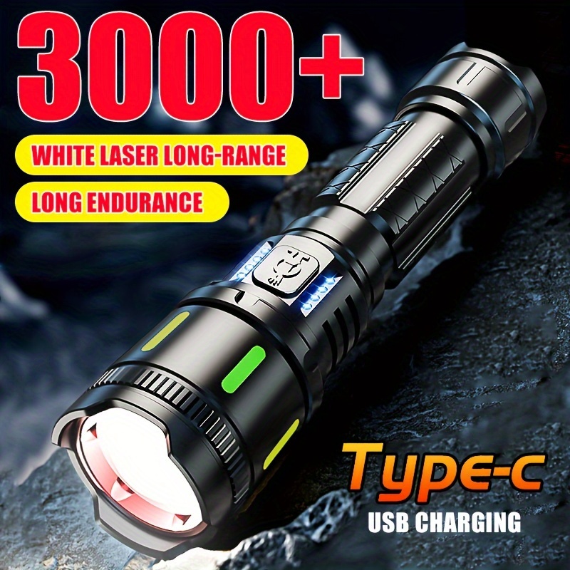 

Newly Upgraded Multi-function Tactical Flashlight With Over 3000 Lumens Of Super Bright Light, Ideal For Emergencies, Outdoor Use, Home, Camping, And Hiking