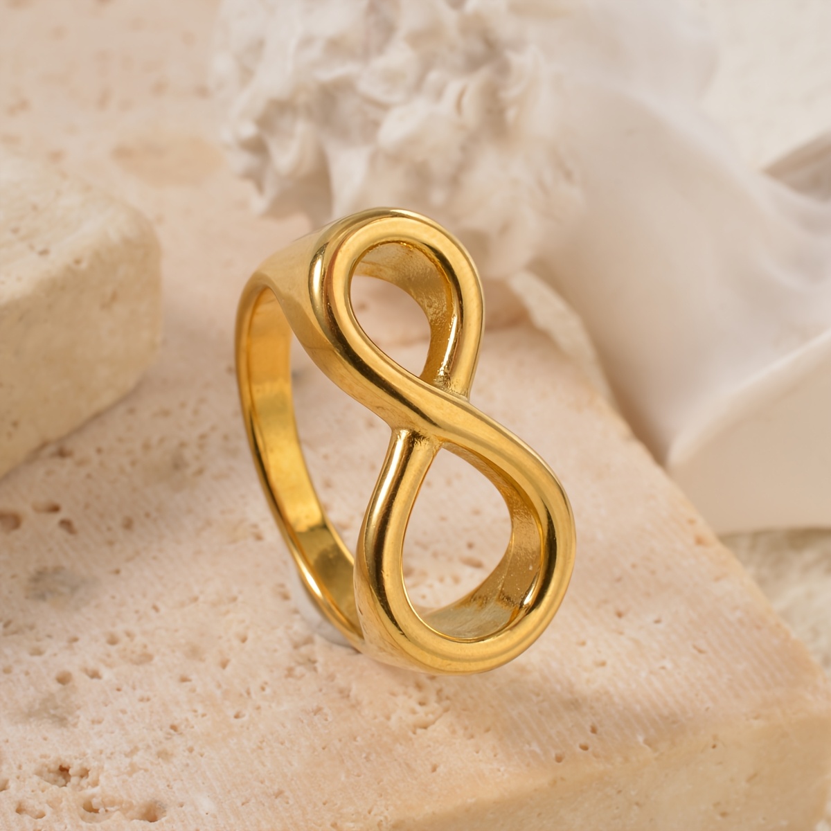 Women's Minimalist Infinity Symbol Twisted 8-Shaped Ring, Timeless Gift