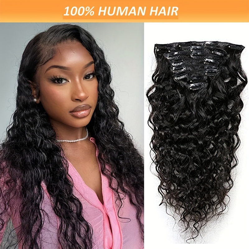 

Clip In Hair Extensions Human Hair Brazilian Wave Clip In 8 Pcs/set Remy Hair