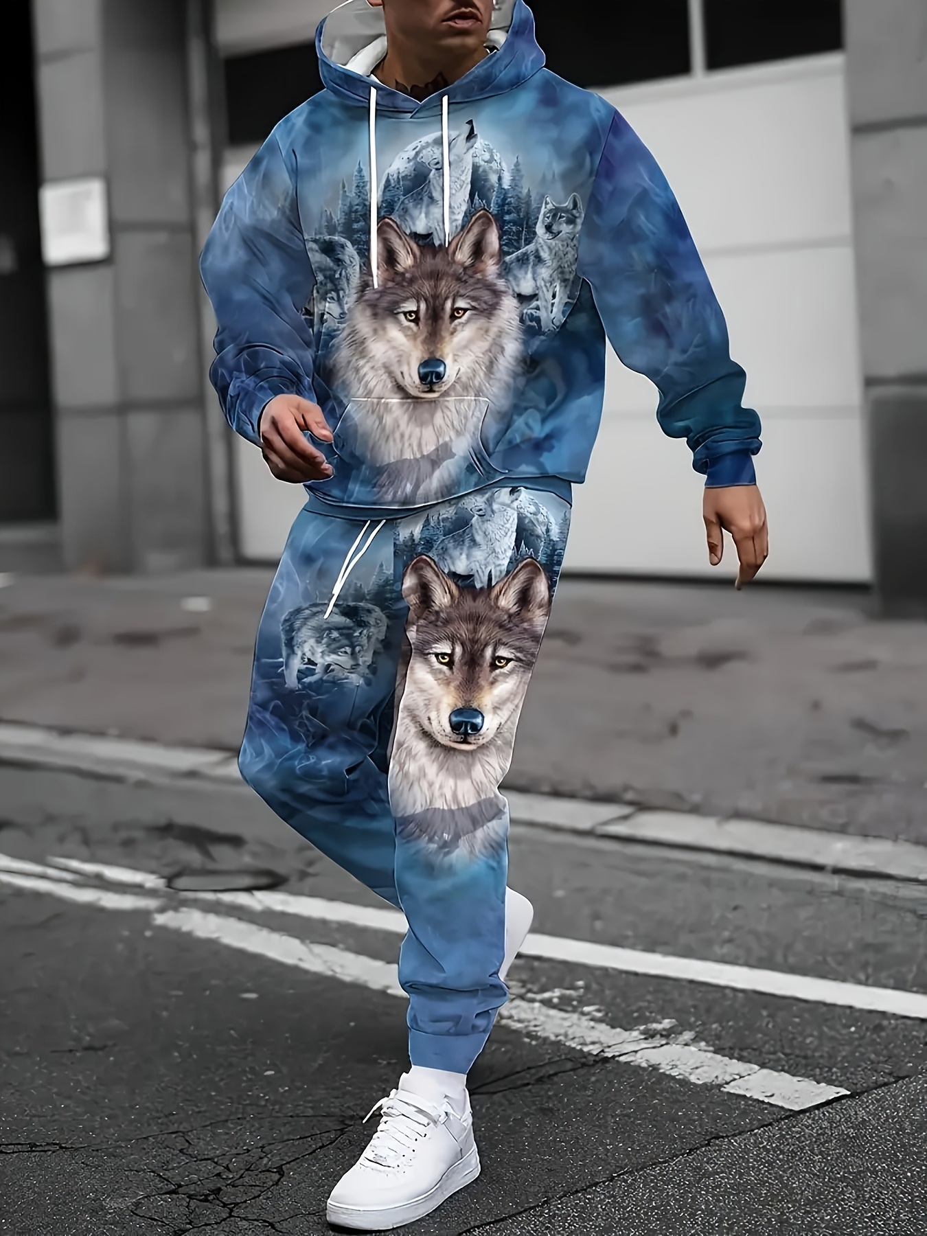 SAPEur WOLF BASE CARGO HOODIE Mens Wolf Sweater Sweatshirt Wolf
