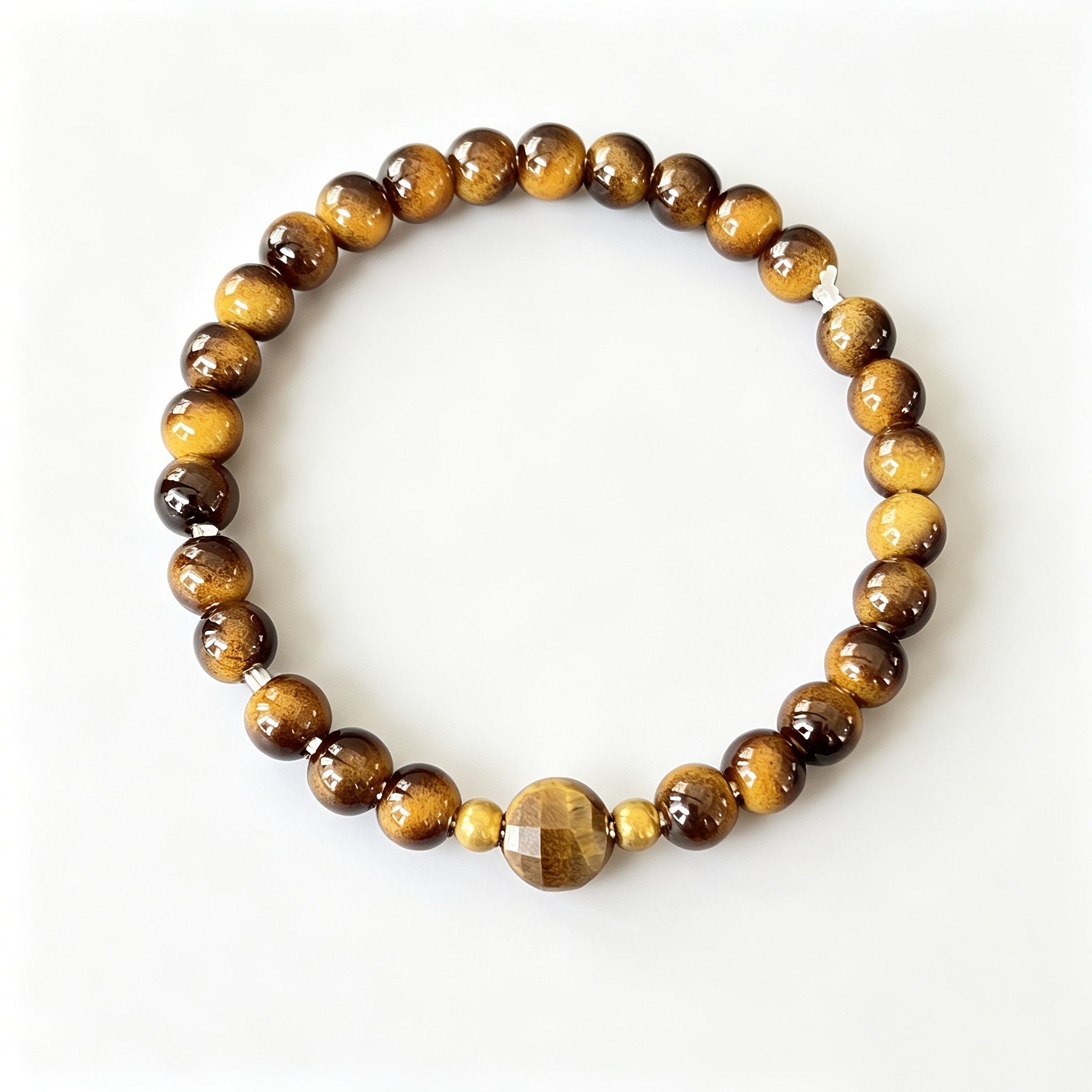Natural Tiger Eye Stone Bracelet, Wealth Attraction