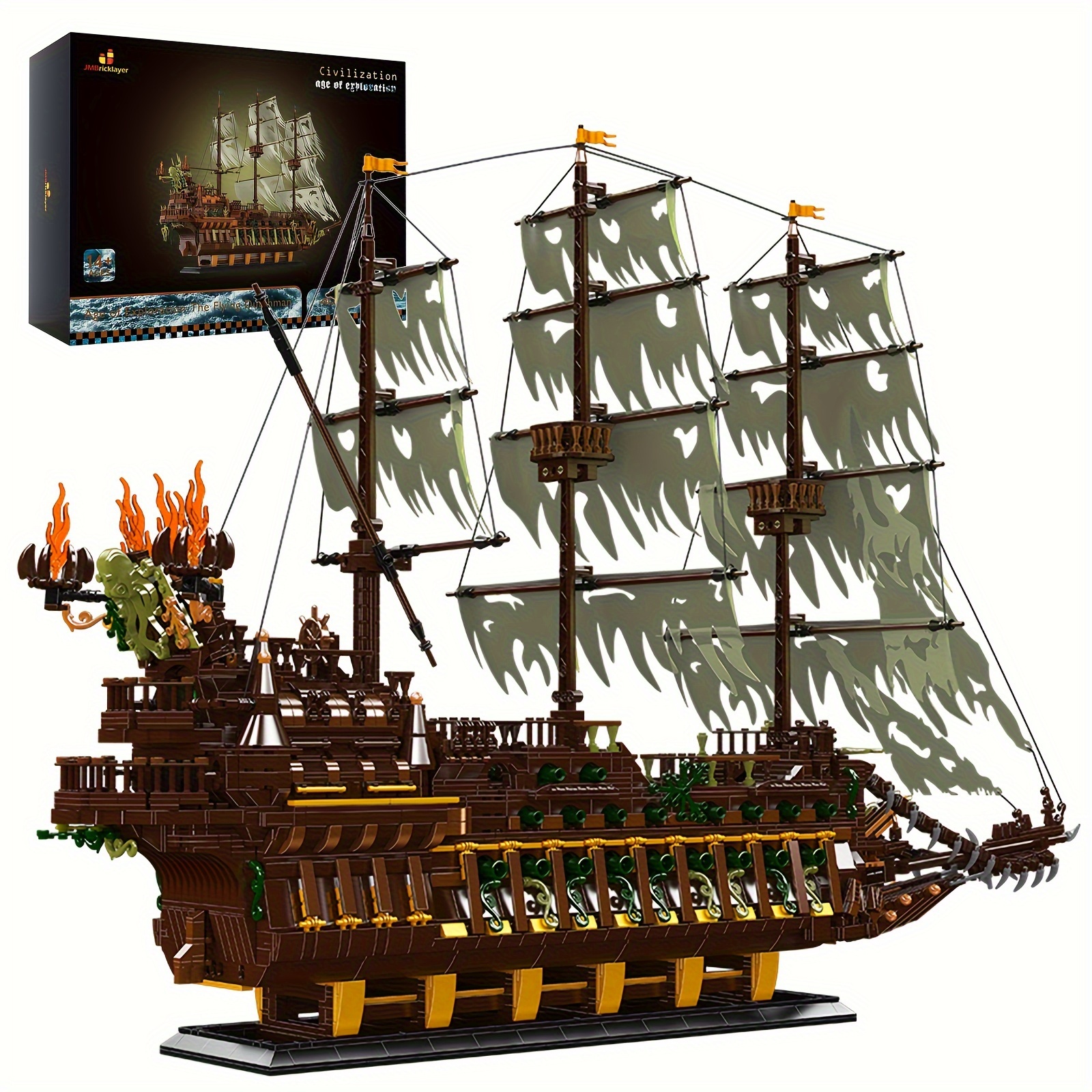 

Jmbricklayer Pirate Ship Building Sets For Adults 40101 - Moc Ship Set Ideal Gifts For Adults Who Like Challenging Blocks