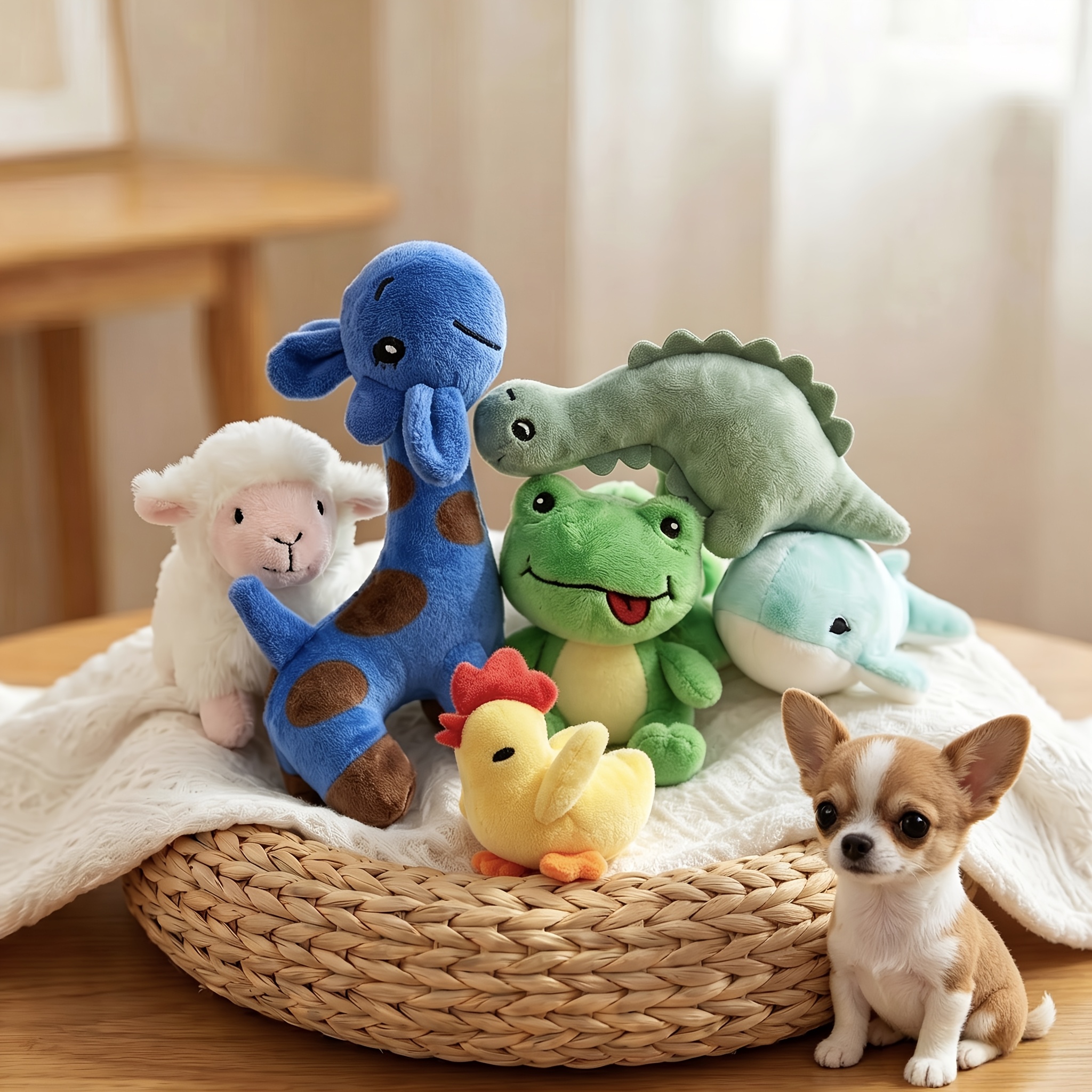 6 Pack Bulk Plush Squeaky Dog Toys Suitable For Puppies & Small Dogs - Safe Chewable Puppy Chew Toys With -filled Stuffed Animals, For Interactive Play, For Teething, For Medium Dog Breeds