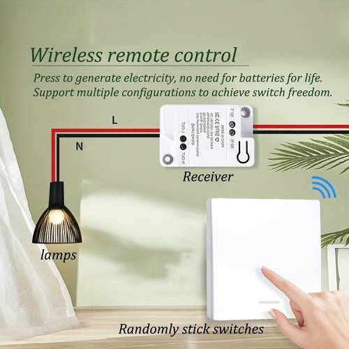 wireless switch ac 110 250v 10a self generating wireless switch no wiring and free pasting home intelligent switch
