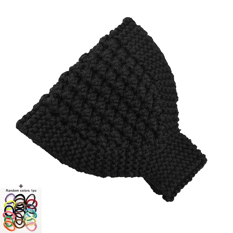 TEMU 2pcs Set (1pc Women's Warm Headband And 1pc Random Color Hair Tie) Suitable For Normal Hair Thick Wide Winter Headband, Suitable For Autumn And