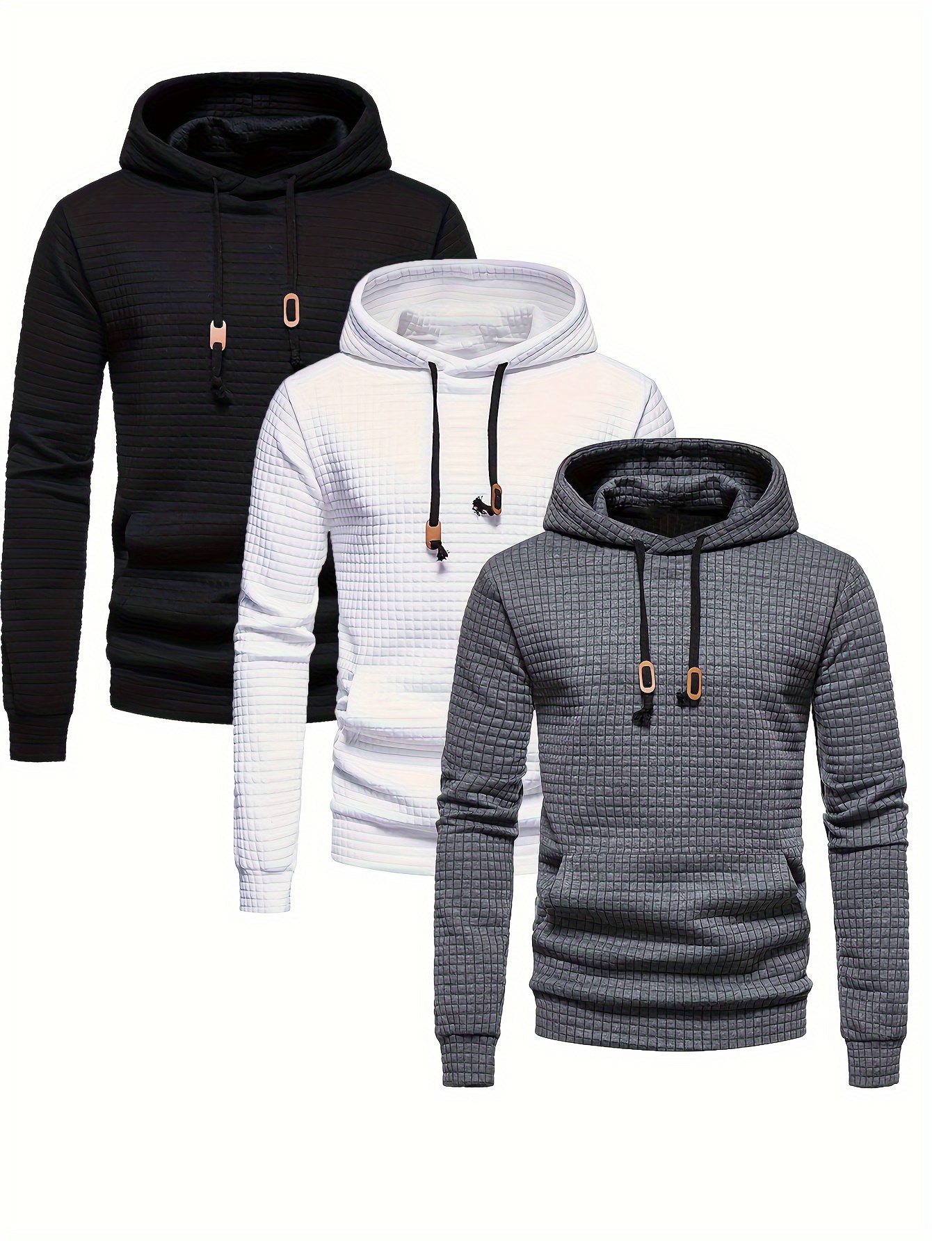 autumn winter solid color combination hoodie men's Temu Morocco