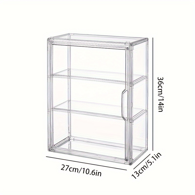 TEMU Magnetic Transparent Cosmetic Organizer - Perfume & Makeup Display Case, Portable Storage Box For Bedroom, Living Room, Office