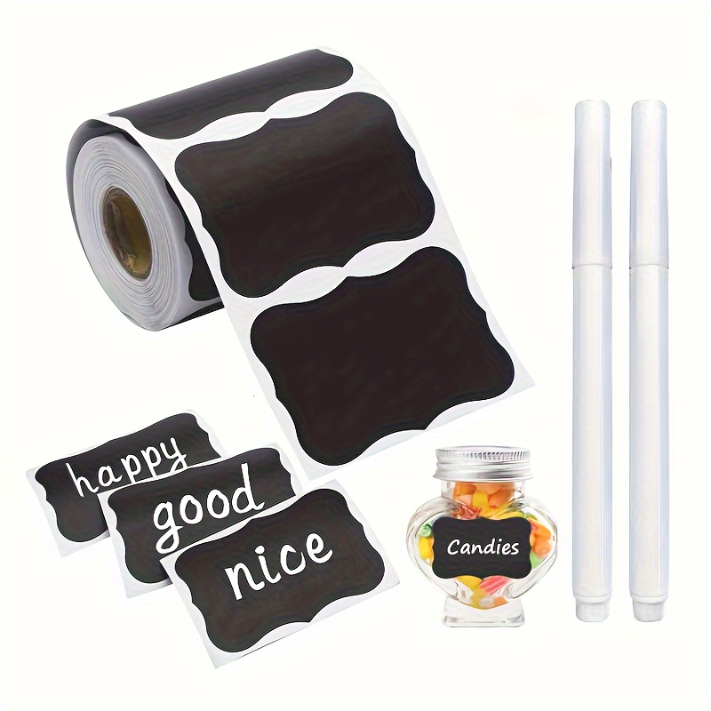 

120 Pcs/300pcs Black Chalkboard Stickers With 2 Liquid Note Pens: Perfect For Party Decoration, Craft Room, Wedding, Storage, Organizing Your Home, Kitchen, And Office
