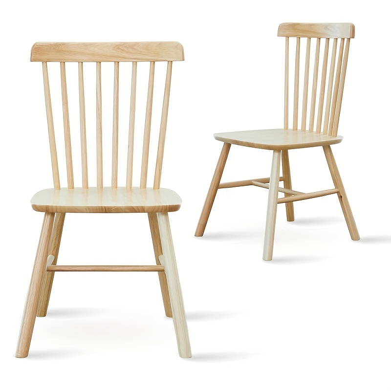 TEMU Dining Chairs, Chairs, Set Of 2, 100% Solid Wood, Chairs, , Chairs, Dining Chairs, Living Room Chairs, Sturdy, Dining Chairs, Chairs, Natural