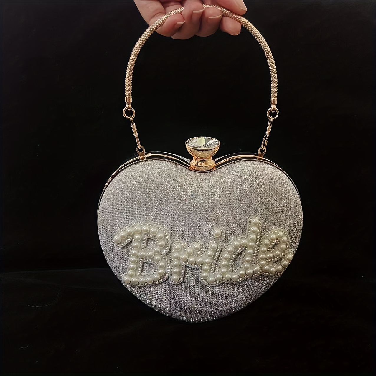 

Sparkling Pearl & Bride Evening Clutch - Weddings, Bachelorette Parties, Showers, And Honeymoon Travel - Unique Gift For Brides