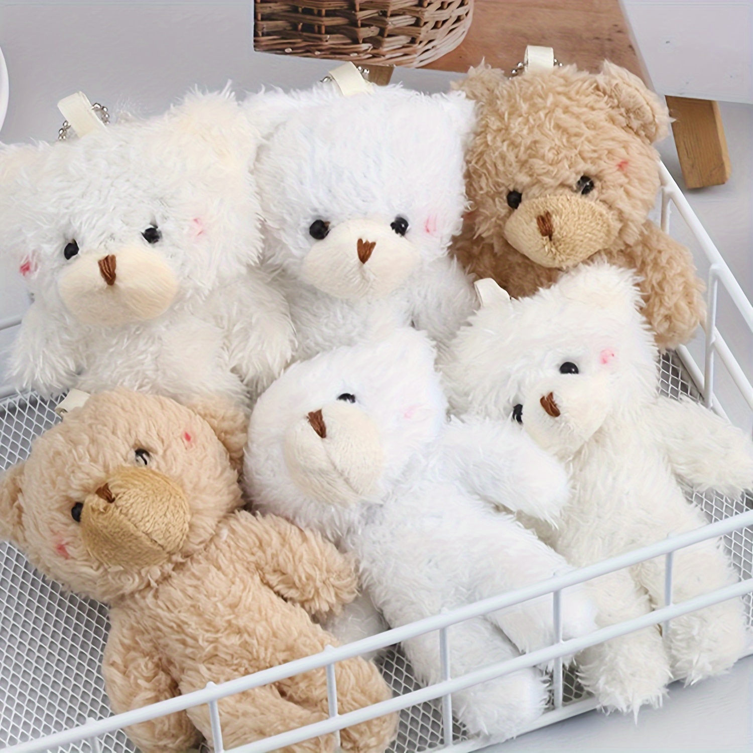 

8pcs- 4.7 Inch Mini Teddy Bear Toy Plush Stuffed Bear Doll For Keychain Craft Diy Accessory Birthday Gifts Party Favors Supplies（random Different Colors）