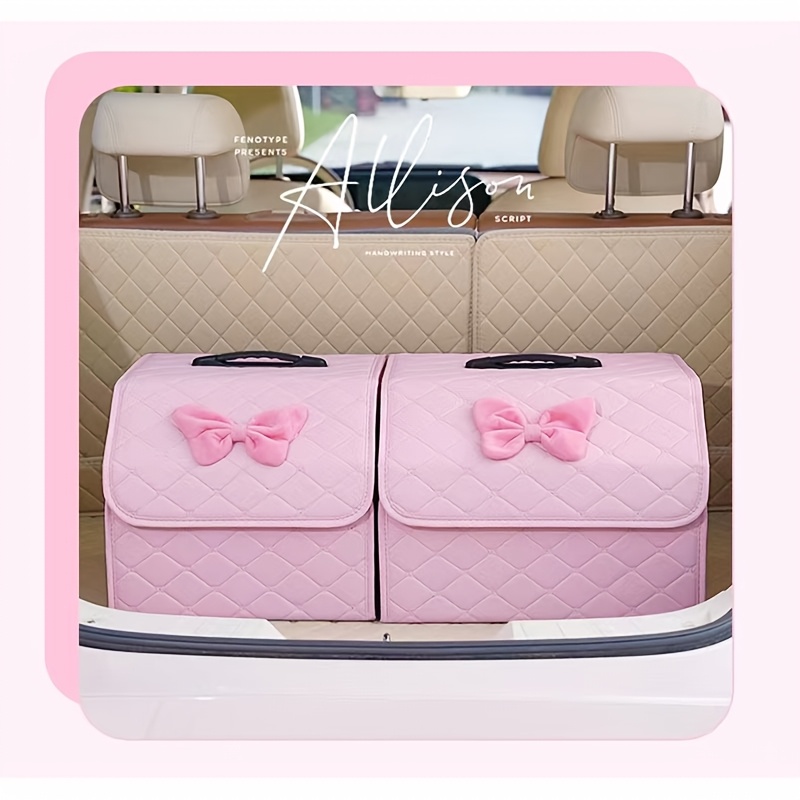 

1 Elegant Pu Leather Car Trunk Storage Box, Multifunctional Storage Box With , Universal Car Interior Accessories