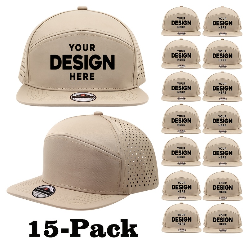 15-Pack Customizable Performance Snapback Hats for Men and Women