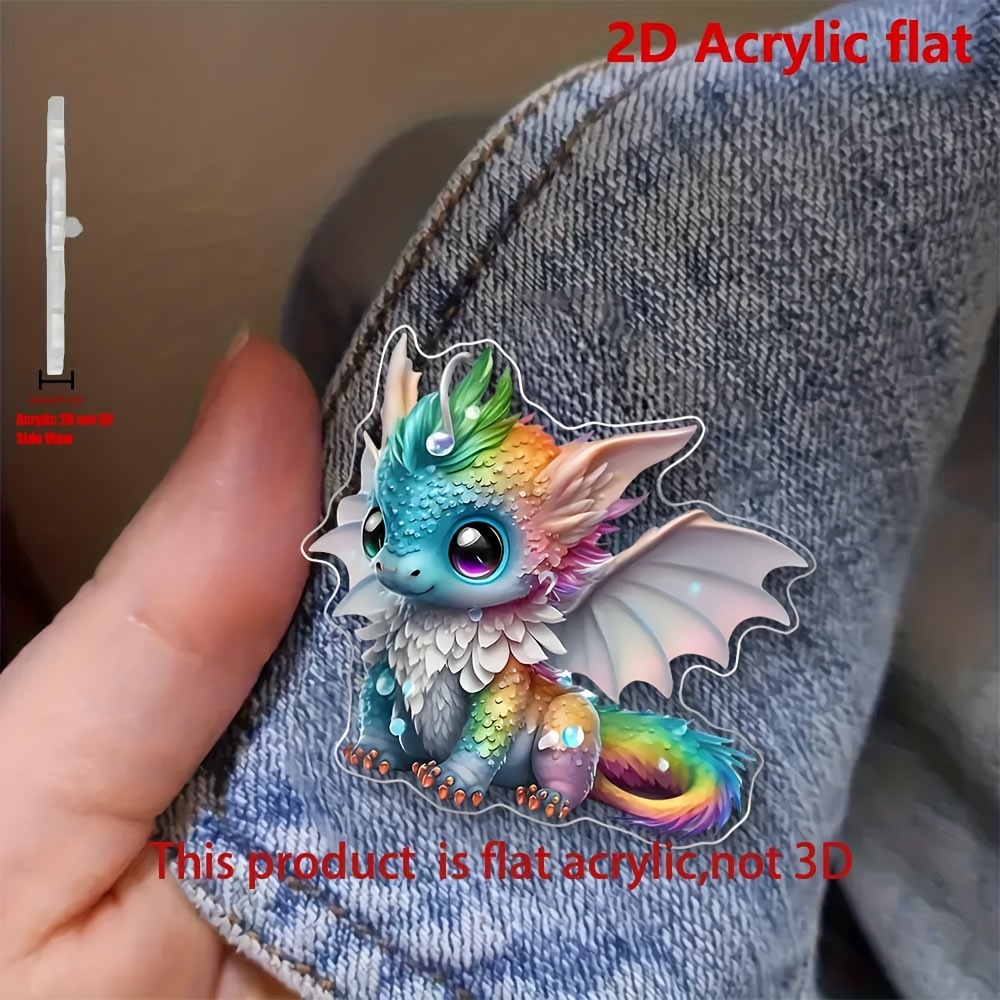 TEMU 1pc Of Creative Acrylic Brooch, Fashionable And Cute Water Drop Colorful Flying Dragon Brooch For Men And Women Suit Brooch, Sweater Scarf Coat Accessories