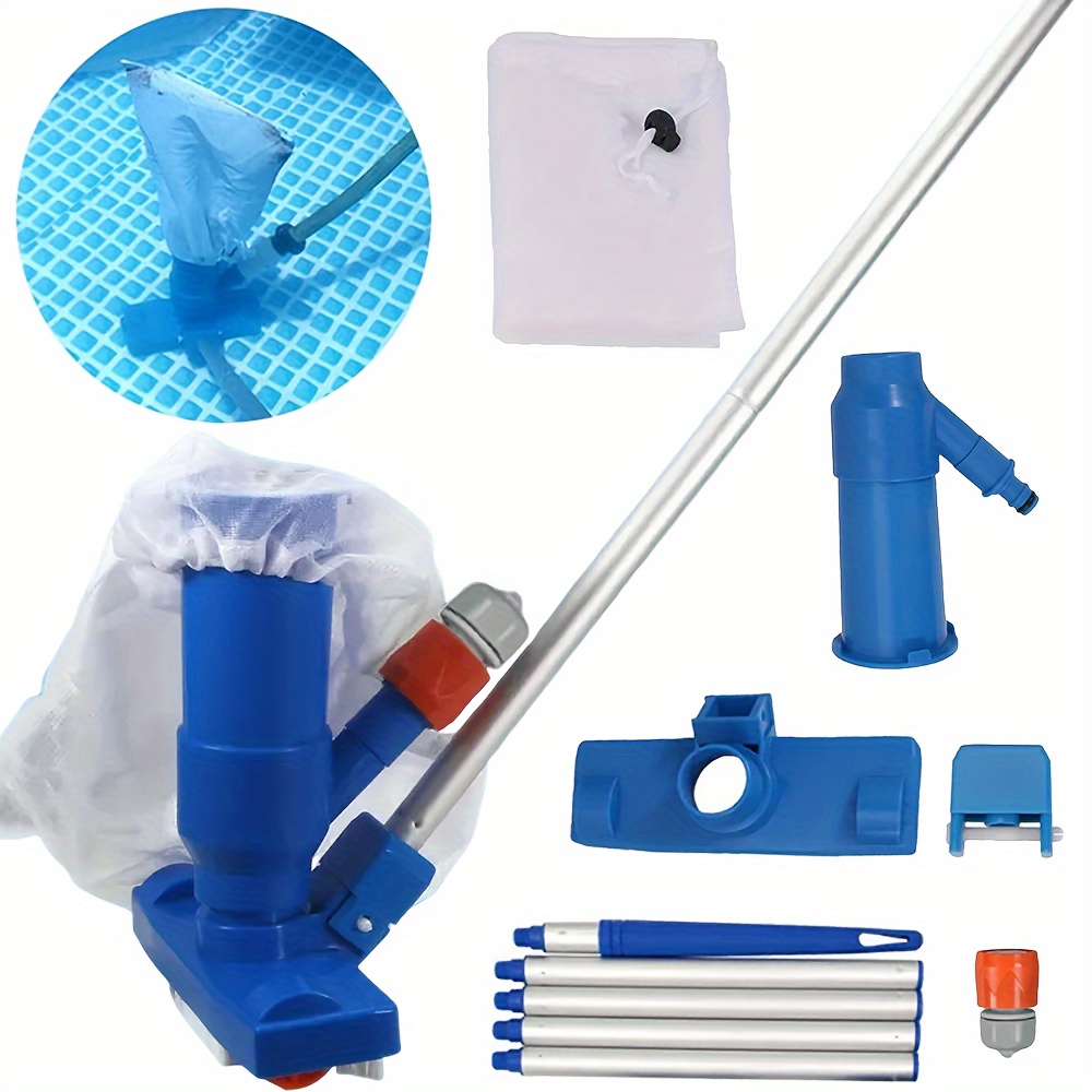 

Easy-clean Pool Vacuum Kit With Jet Head - Portable, Compatible With European Hoses For Swimming Pools & Fountains