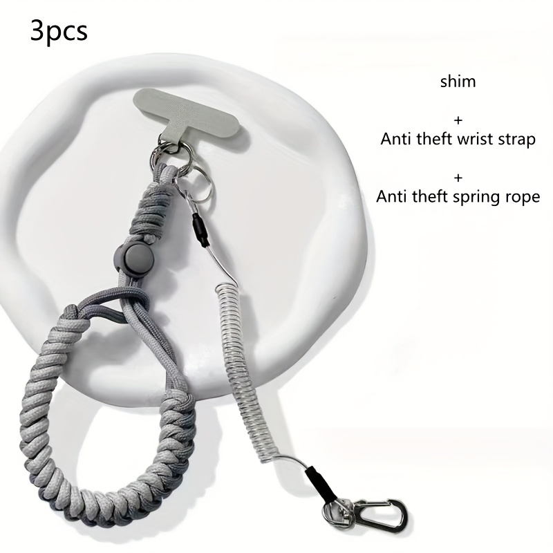 TEMU European Anti-lost Mobile Phone Lanyard, Including Gasket, Anti-theft Spring Rope, Anti-theft Wrist Strap, Wrist High-end European Anti-theft