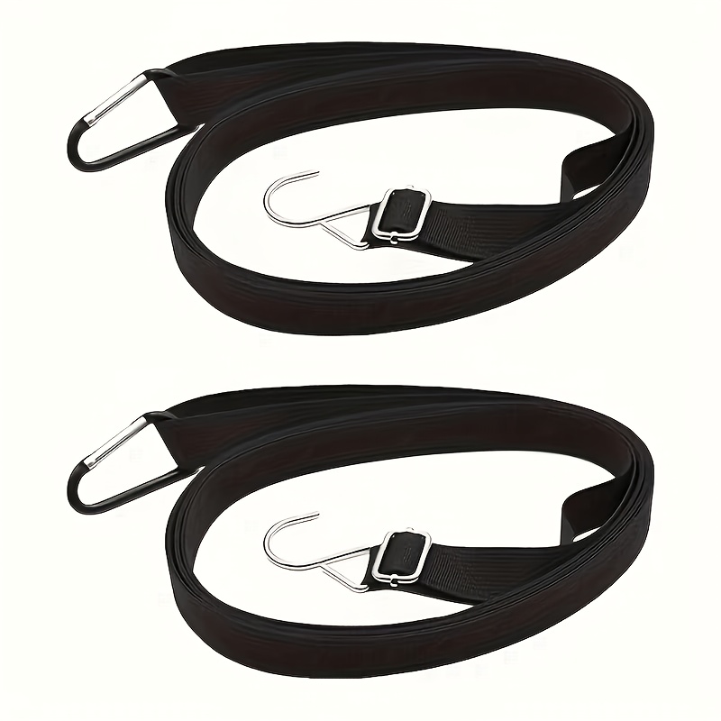 TEMU Lot de 2 sangles robustes et réglables pour capot de voiture avec boucles de verrouillage - Système de verrouillage , barres de capot coupe-vent