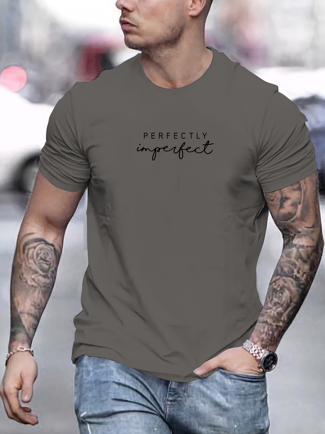 Men'S Print T-Shirt, Short-Sleeved Casual Round-Neck T-Shirt for Summer