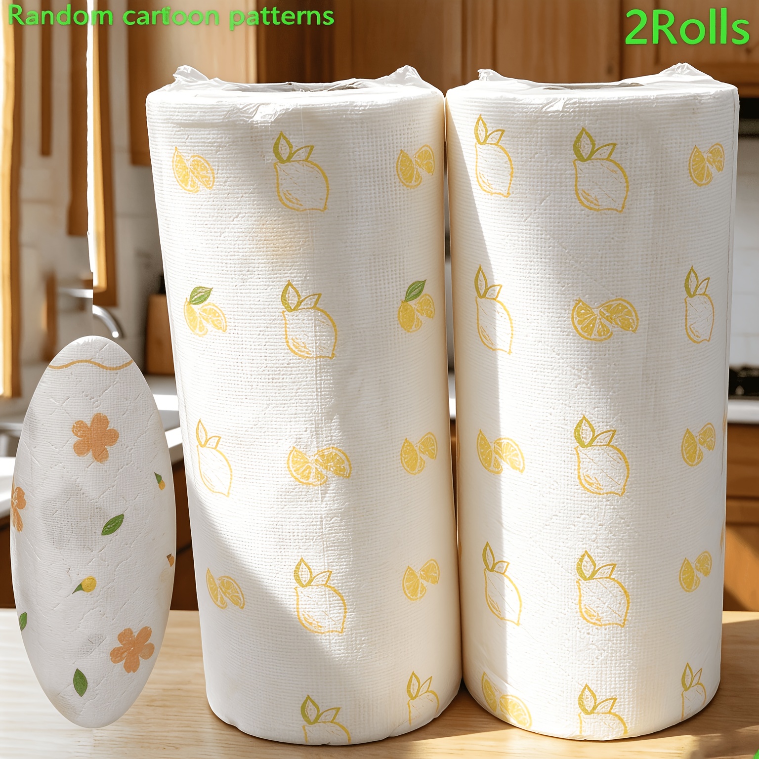 TEMU 2-roll Pack - Extra Wide And Thick Dishcloths 120g/m², Kitchen Paper Towels, Cleaning Paper Towels, Lazy Dishcloths, Dishwashing Paper Towels,