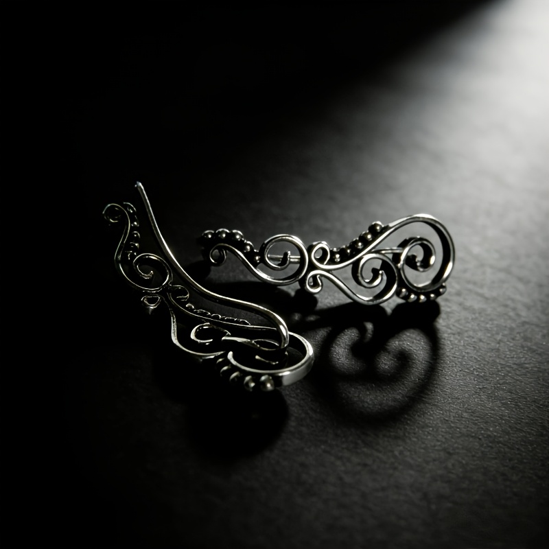 Retro Scroll Pattern Earrings, Unique Gift