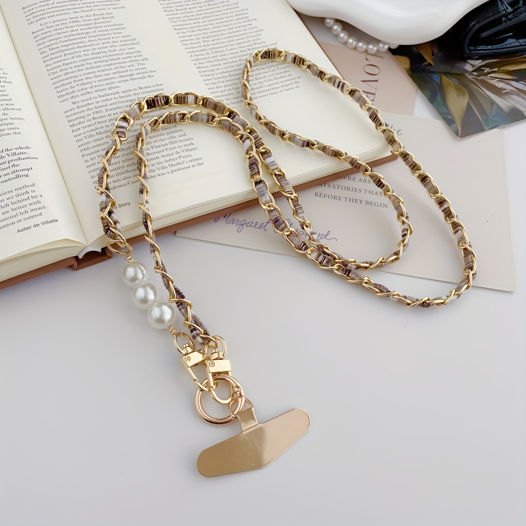TEMU Cordino per telefono in velluto stile boh矇mien, lussuosa catena per borsa in tessuto velluto , con clip in metallo, regalo per amante e