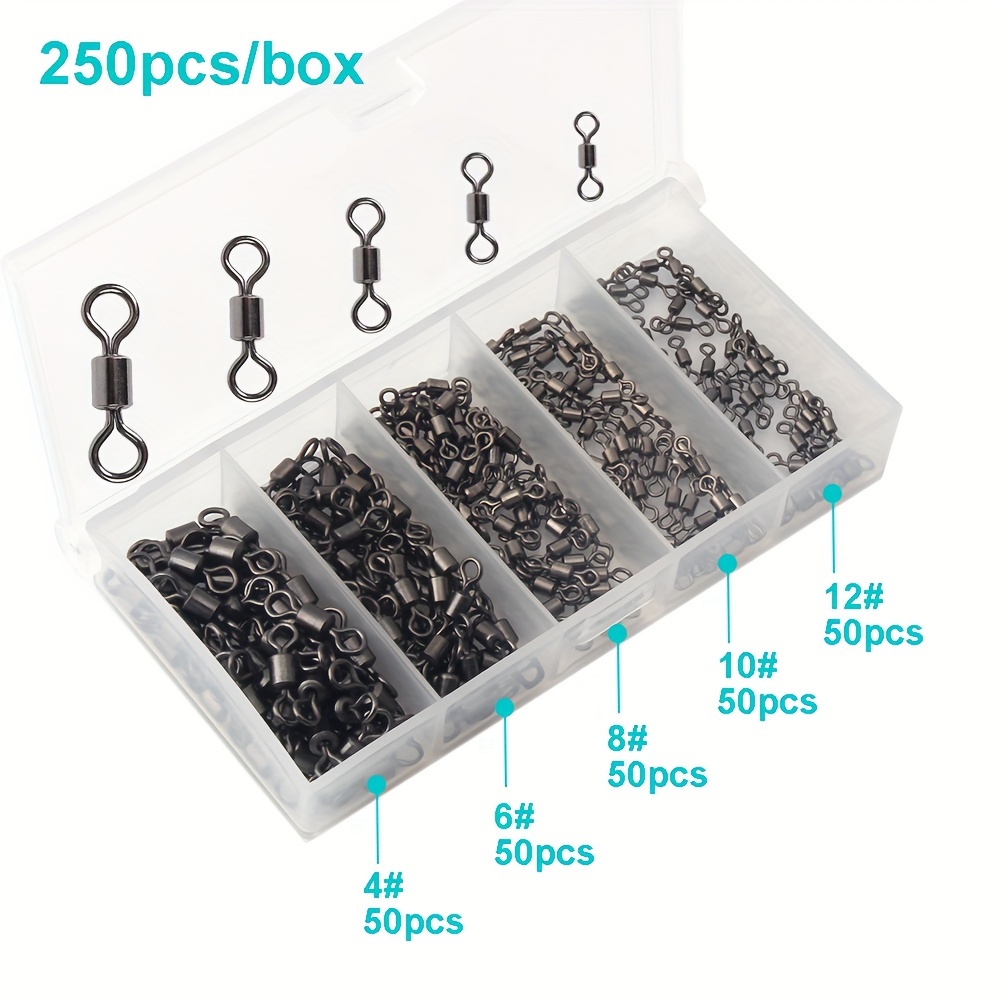 

250pcs Swivels & Set - , , Steel Snap, , Assorted For Accessories Kit