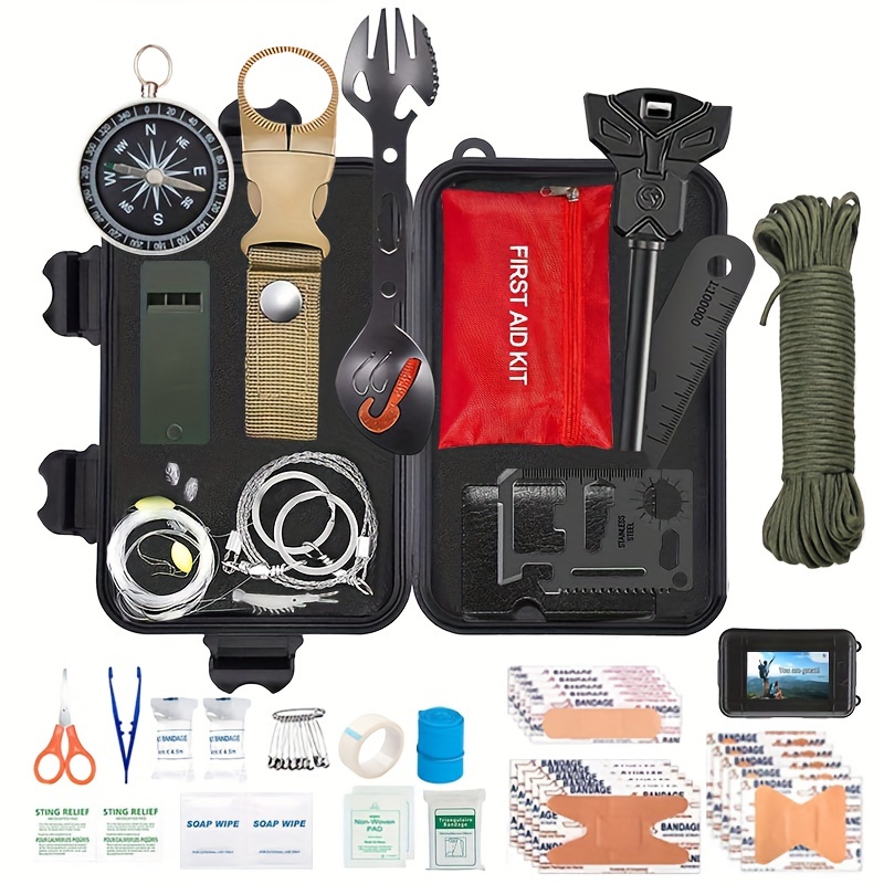 57 In 1 Survival First Aid Kit Sos Emergency Supplies Professional Gear For Outdoor  Camping Adventures Fishing Emergency Situations, Shop The Latest Trends