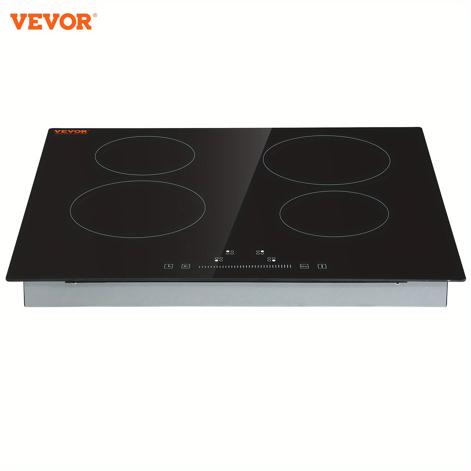 

Vevor Built In Electric Stove Top, 24 Inch 4 Burners, Glass Radiant Cooktop With Control, Timer & Child Lock Included, 9 Power Levels For Simmer Steam Slow Cook Fry