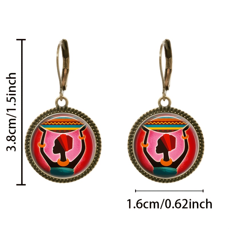 2pcs Classic Teal Drop Earrings with Detailed Design