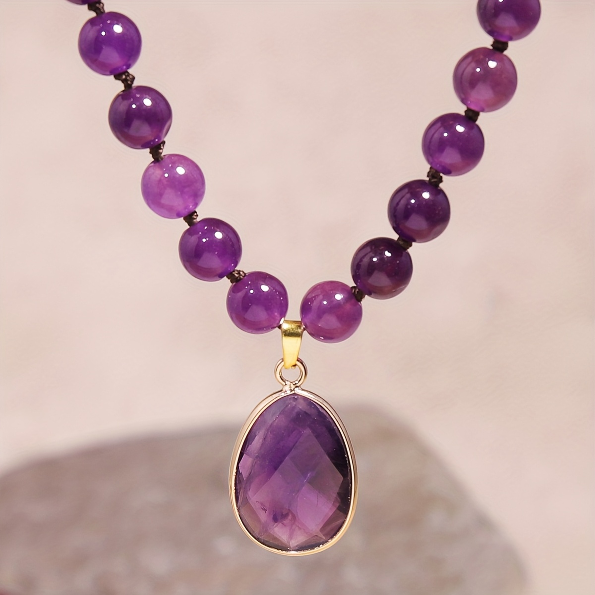 Stunning Elegant Purple Pendant Necklace, Daily Wear