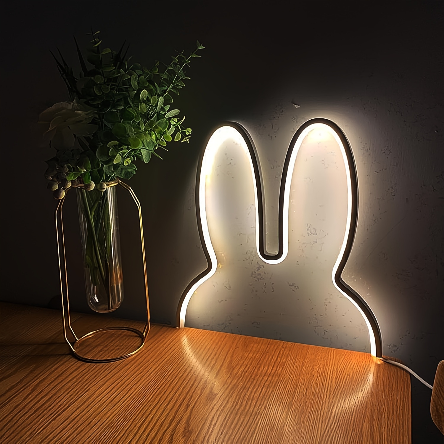 1pc cute rabbit led wall lamp usb plug in three color dimmable night light for bedroom office study room decor ideal gift for mothers day valentines   room light   design usb powered lamp rabbit night light Product details 5