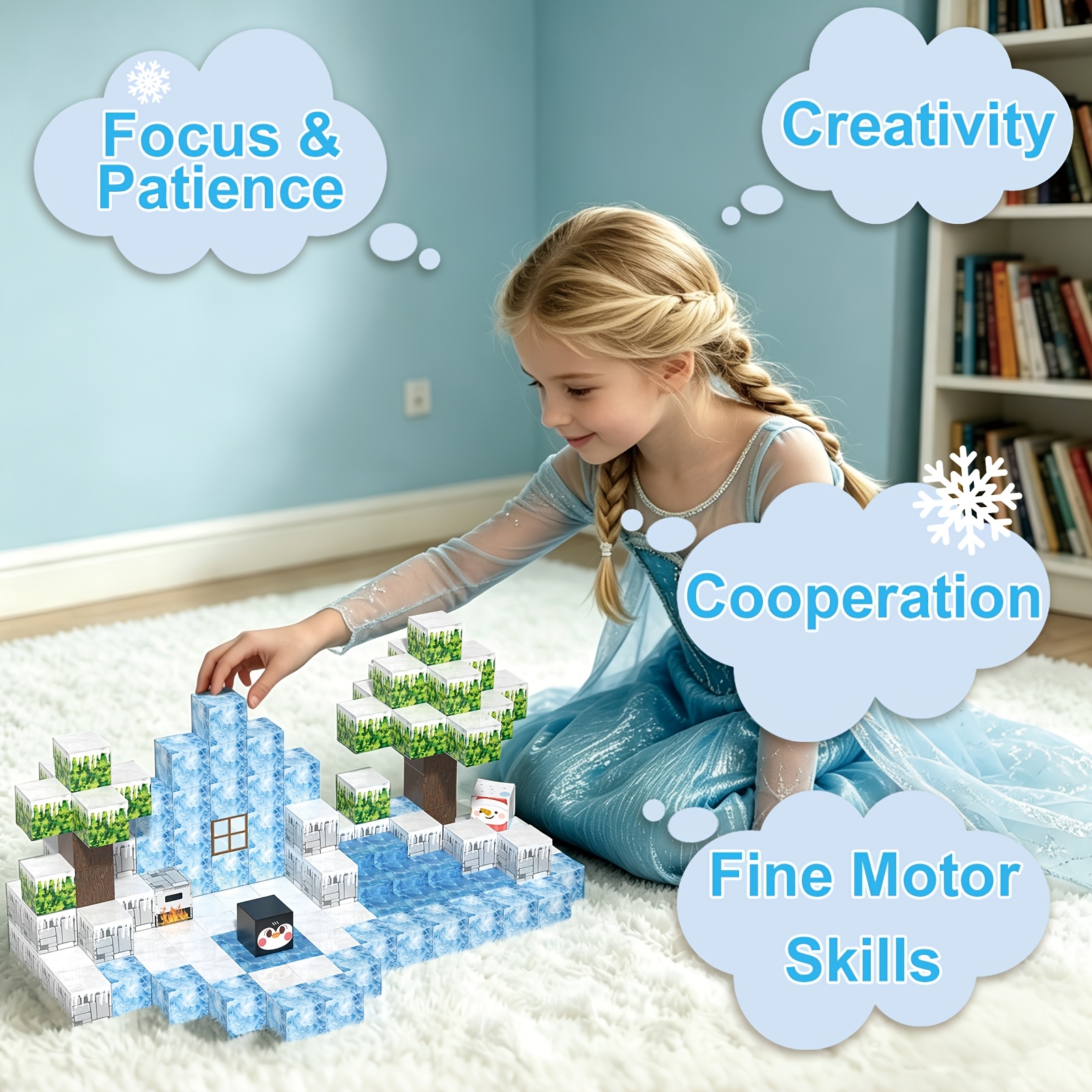 Educational Magnetic Building Block Set for Parent-Child Interaction