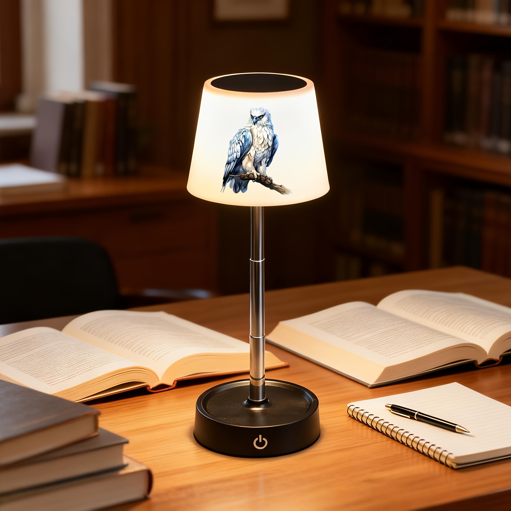 Noble Eagle Animal Pattern Desk Lamp, Rechargeable & Dimmable
