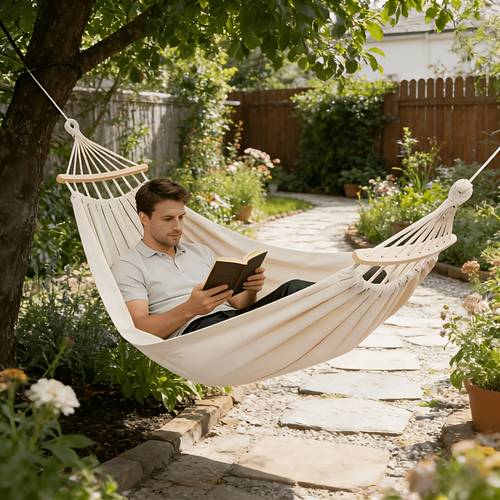 a large double hammock with sturdy spreader bars measuring 98 43 inches x 59 06 inches forest and camping suitable for outdoor use picnics camping tenting and chairs battery not included