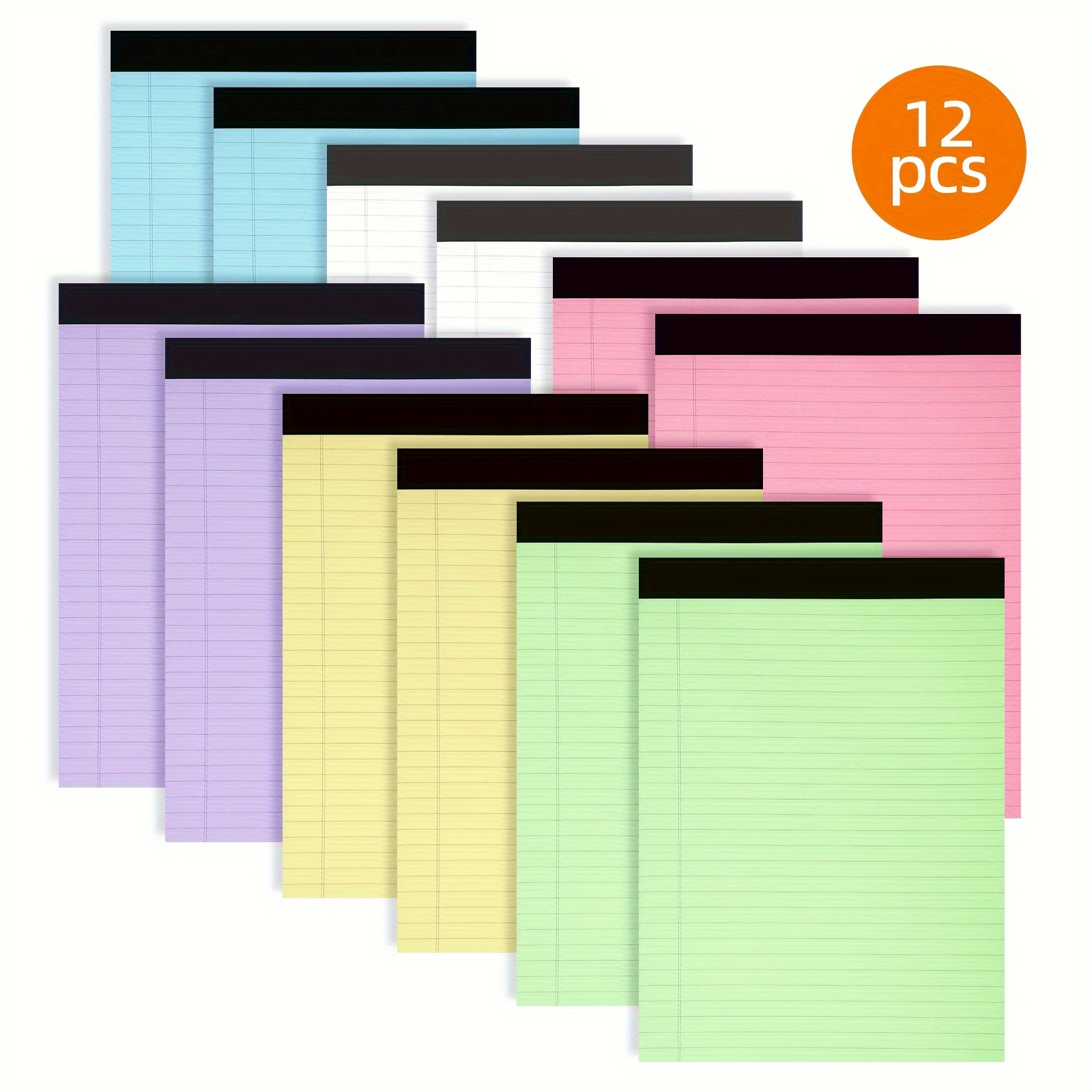 

12 Pcs Color Shorthand Notebooks, Notebook, Notepad Writing Board 8.5x11 Inches, 40 Sheets Wide Legal Ruled, Notepad, Notepad 80gsm Thick Paper