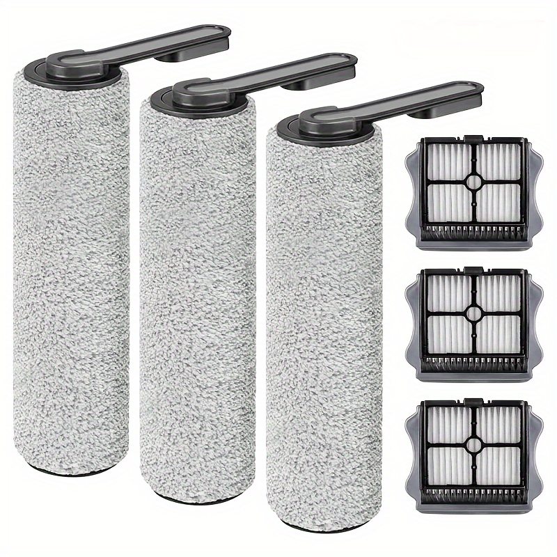 TEMU Pièces de Rechange S5 pour Aspirateur Intelligent Fil S5/ S5 Pro, Accessoires comprenant 3 Filtres HEPA & 3 Rouleaux de Brosse