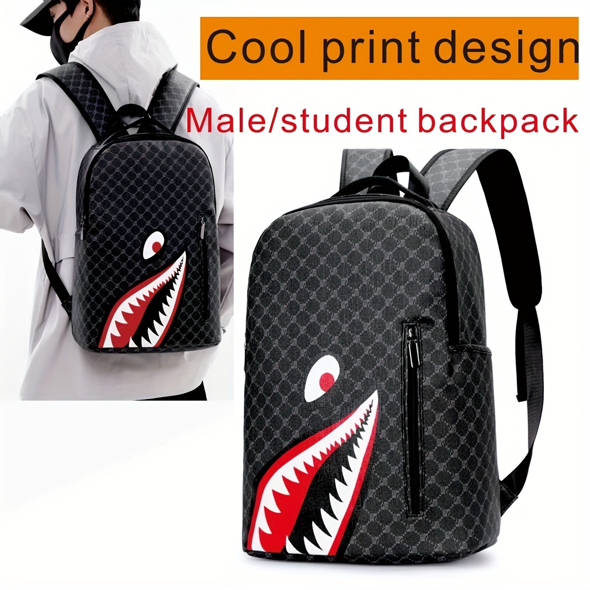 

New Pu Leather Students Backpack, Fashionable Computer Bag, Large Capacity Casual Bag