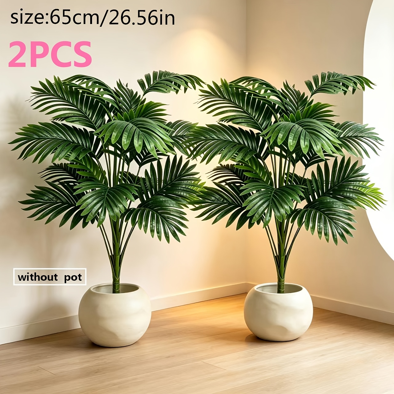TEMU 2 piezas de tropical artificial grande con 24 hojas verdes - Planta de exterior, sin , planta adecuada para uso doméstico en